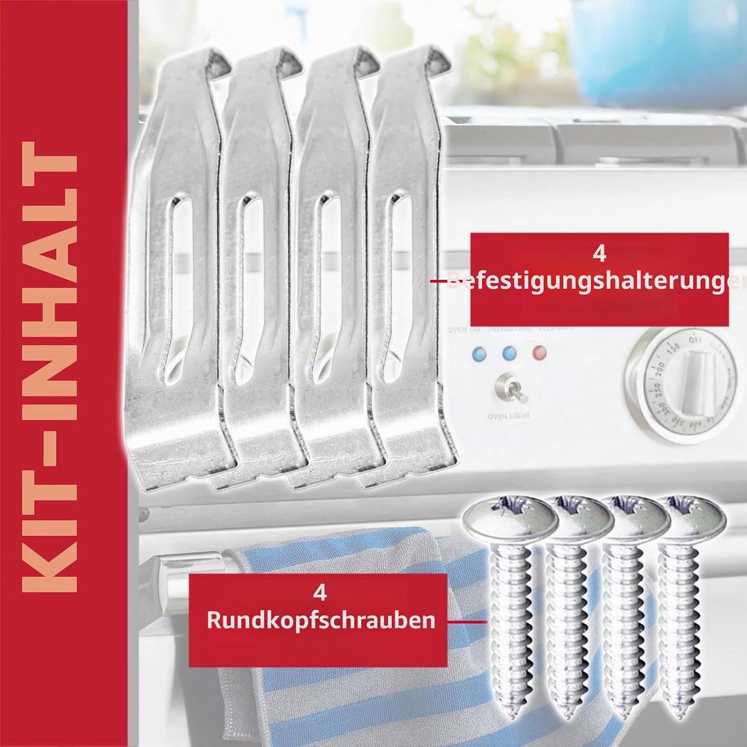 Spares2go Montage-Set für die Befestigung kompatibel mit Smeg Kochfeld 698290402 (Edelstahl)
