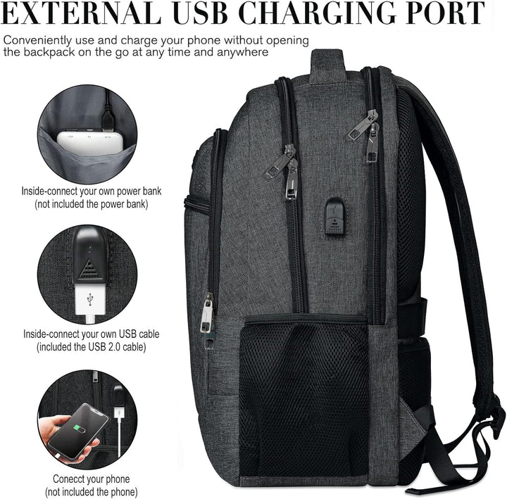BIKROD Rucksack Herren, Schulrucksack Jungen Teenager, Grosser Wasserdichtem, 17.3 Zoll Laptoptasche