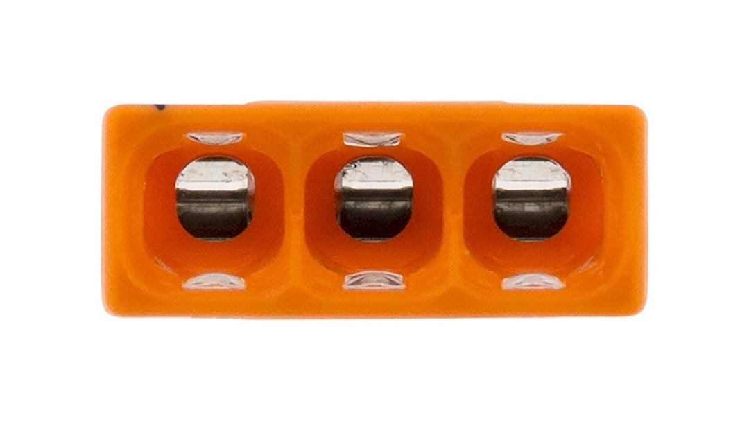WAGO 2273-203 COMPACT Steckklemmen, 3-Leiter Dosenklemme, 100 Stück | Für eindrähtige Leiter von 0,5