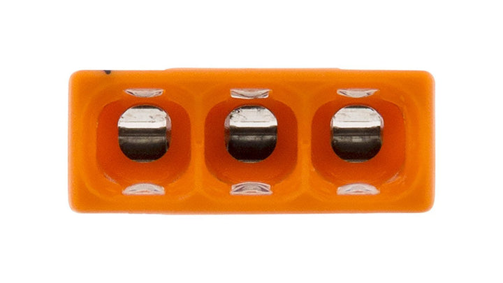 WAGO 2273-203 COMPACT Steckklemmen, 3-Leiter Dosenklemme, 100 Stück | Für eindrähtige Leiter von 0,5