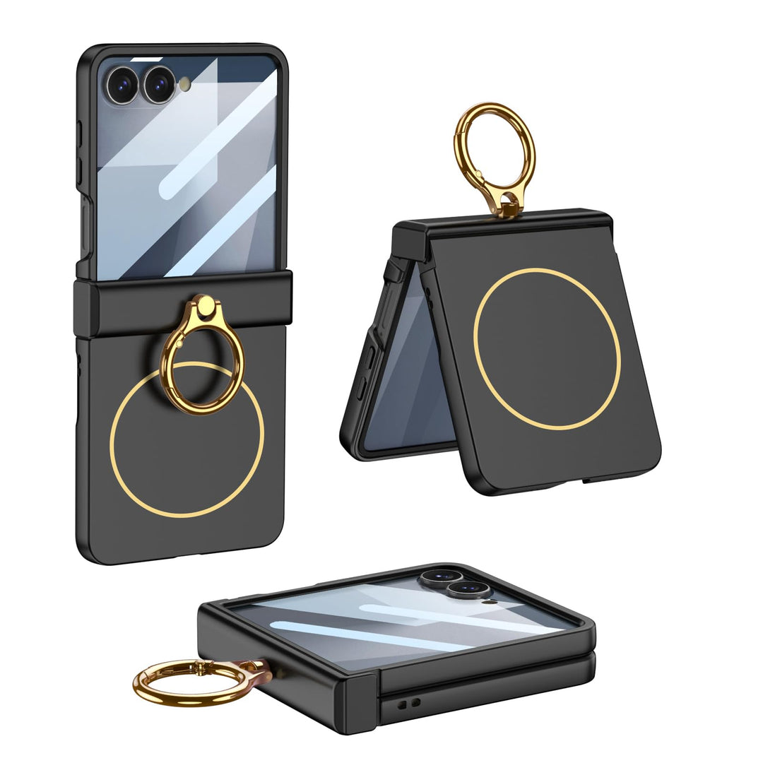 COQUE Handyhülle für Samsung Flip 7 mit HD-Folie, Scharnier-Vollschutz, schlanke, ultradünne magneti