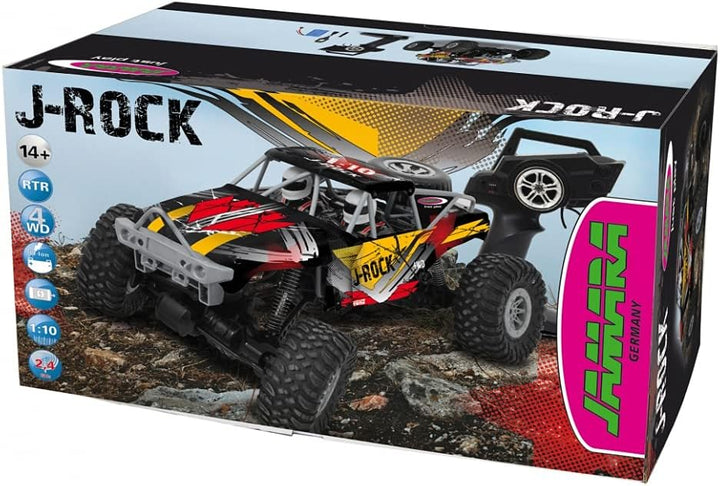 JAMARA 410113 - J-Rock Crawler 1:10 4WD Li-Ion - gesperrte und vom Chassis entkoppelte Achsen, gefed