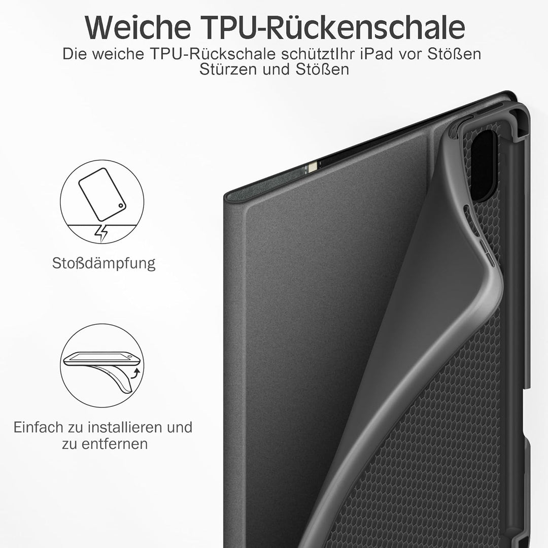 KingBlanc für iPad mini 7 Hülle (A17 Pro) 8,3 Zoll 2024, iPad mini 6 Hülle 2021 mit Stifthalter, Veg