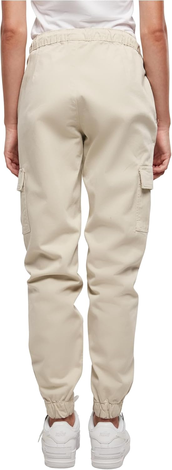 Urban Classics Damen Ladies High Waist Cargo Comfort Jogging Pants Hose, Softseagrass