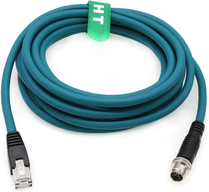 HangTon M12 Ethernet 8 Pin X-Code RJ45 CAT-7e GigE Kabel für Basler Cognex Industriekamera Sensor Co