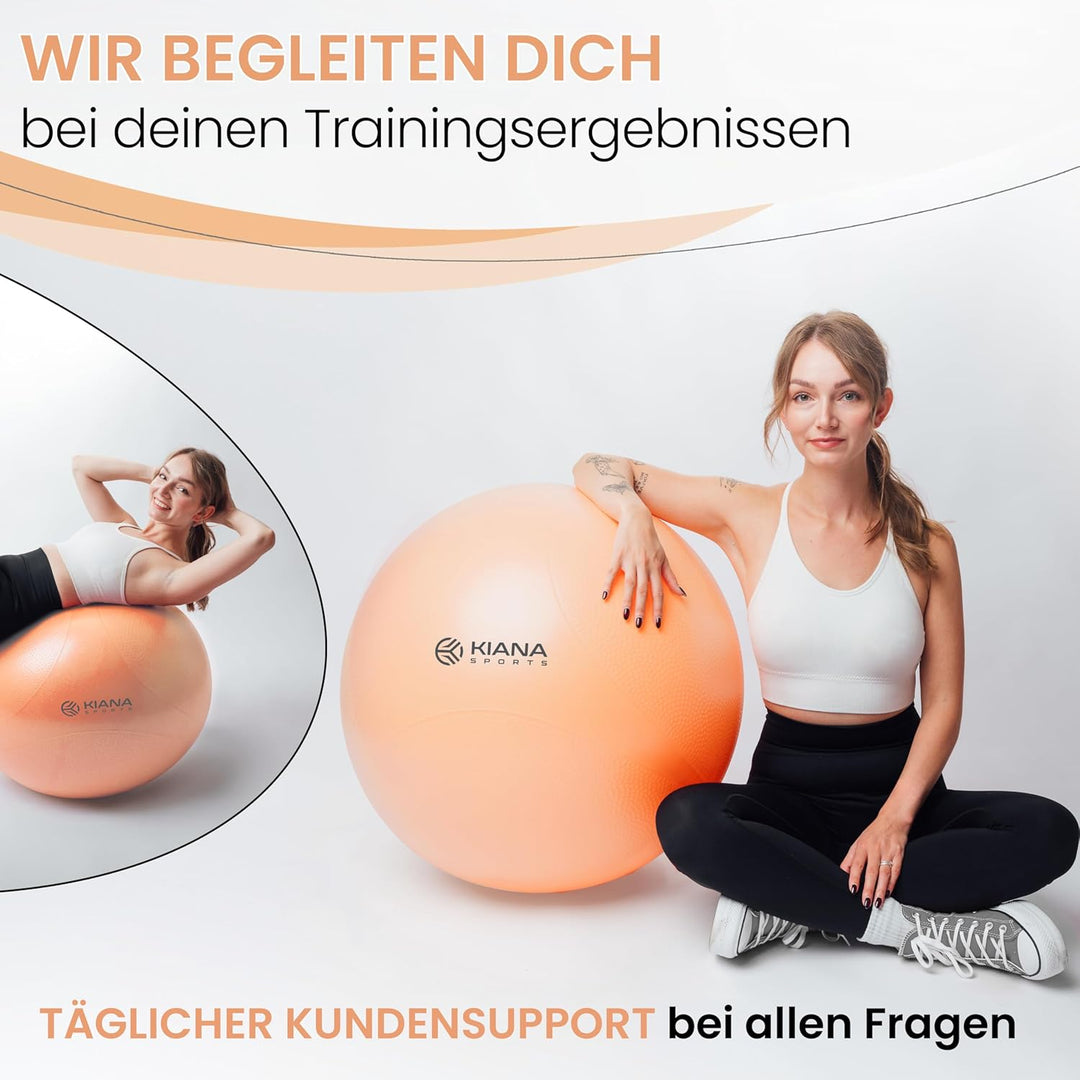 KIANA SPORTS® Gymnastikball &amp; Sitzball - 4 Grössen - Deutsche Entwicklung - Rutschfester Yoga Ball m