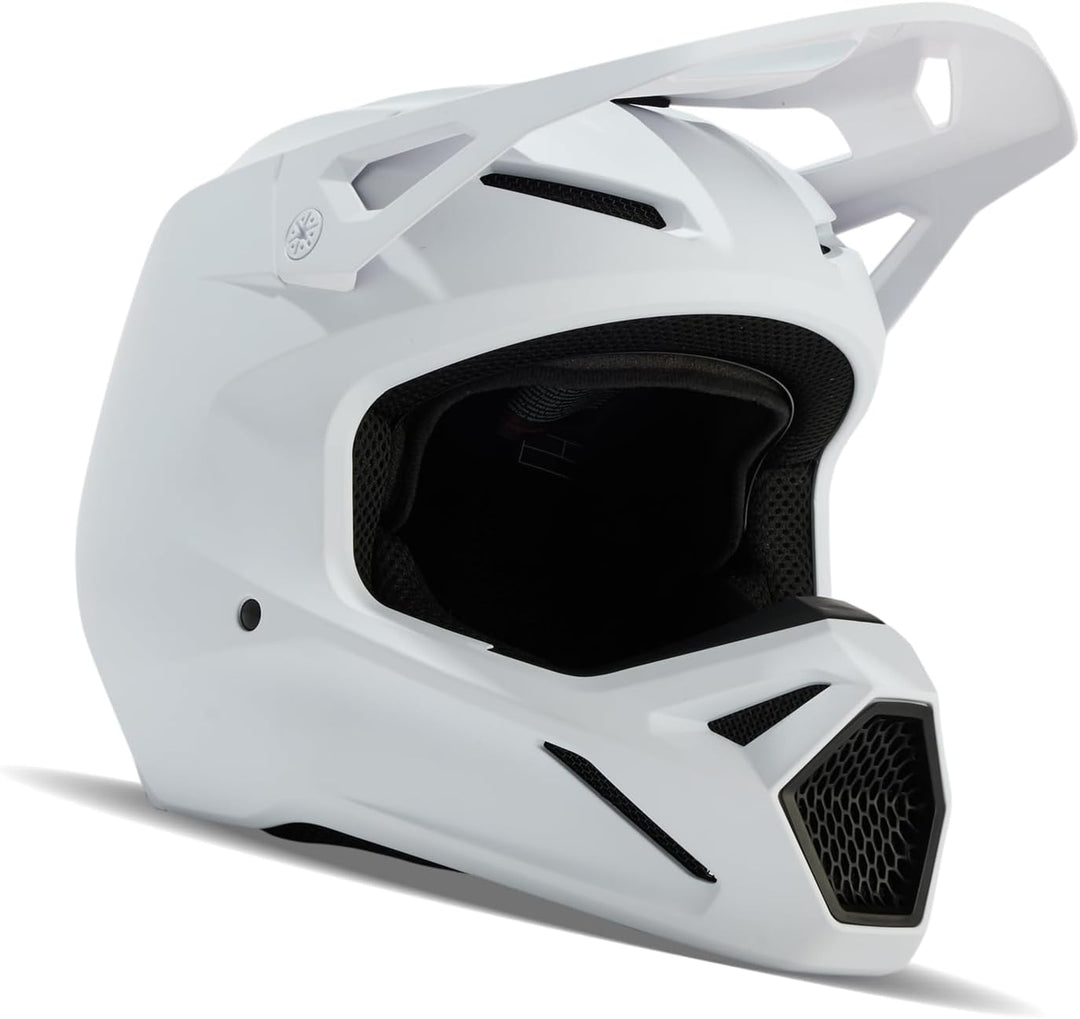 Fox Racing V1 Motocross-Helm, mattweiss, Grösse L L Mattweiss, L Mattweiss