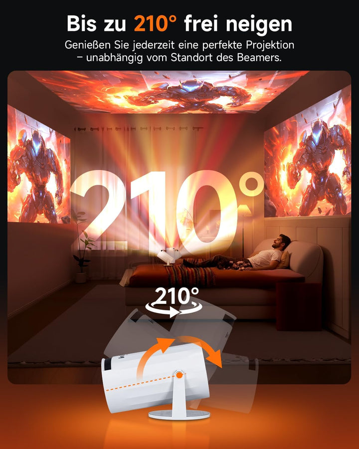 Rollei Smart Beamer 4K SB-502 Mini Projector Klein mit Auto Keystone ±35°
