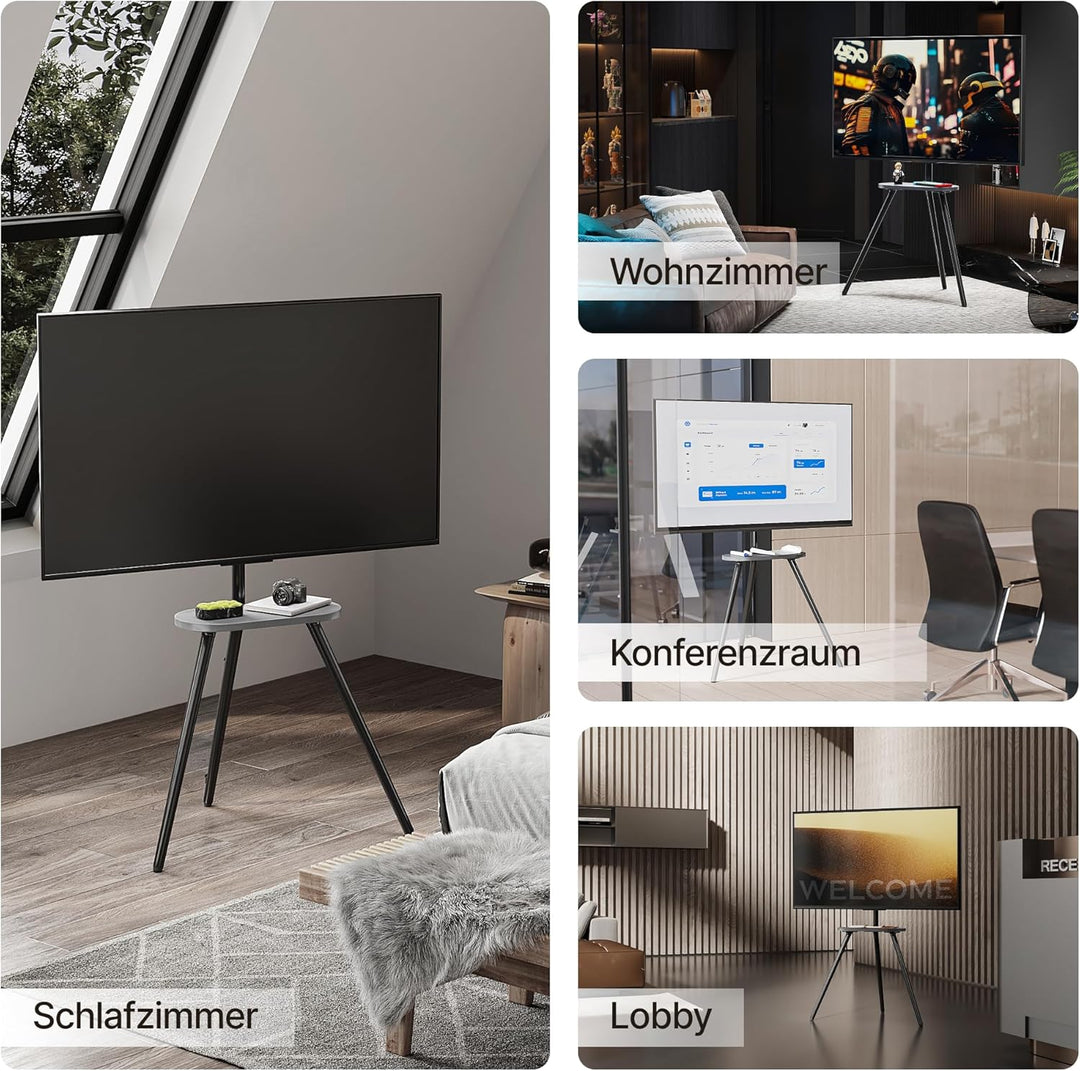 TV Ständer für 43 bis 65 Zoll LCD LED OLED Bildschirm bis zu 35 kg, Höhenverstellbar und Schwenkbar,