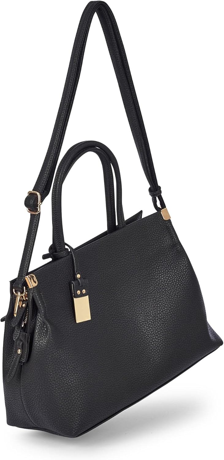Gabor bags Gela Damen Shopper Umhängetasche Reissverschluss Beige 35 x 13,5 x 24 Schwarz, 35 x 13,5