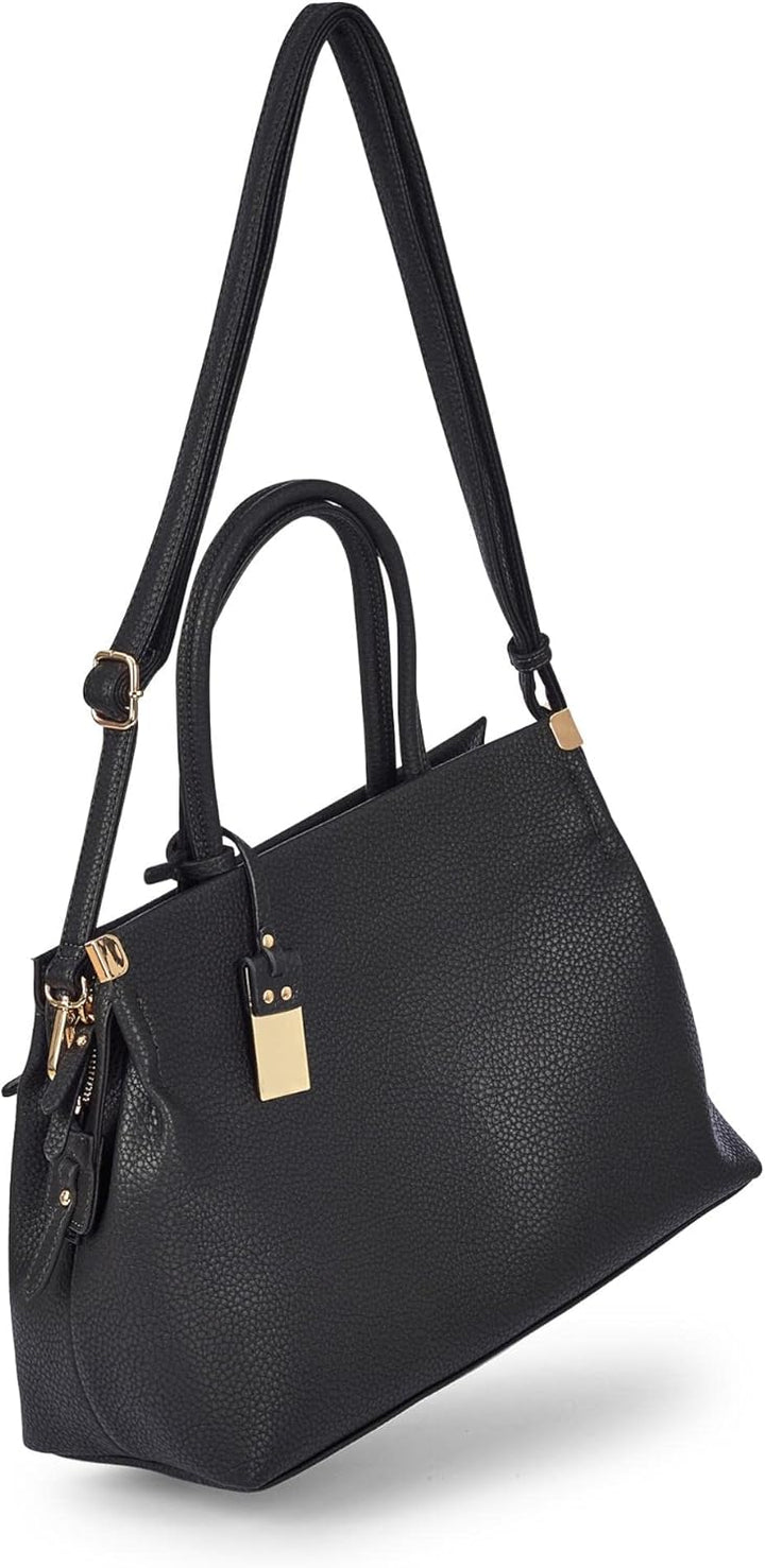 Gabor bags Gela Damen Shopper Umhängetasche Reissverschluss Beige 35 x 13,5 x 24 Schwarz, 35 x 13,5