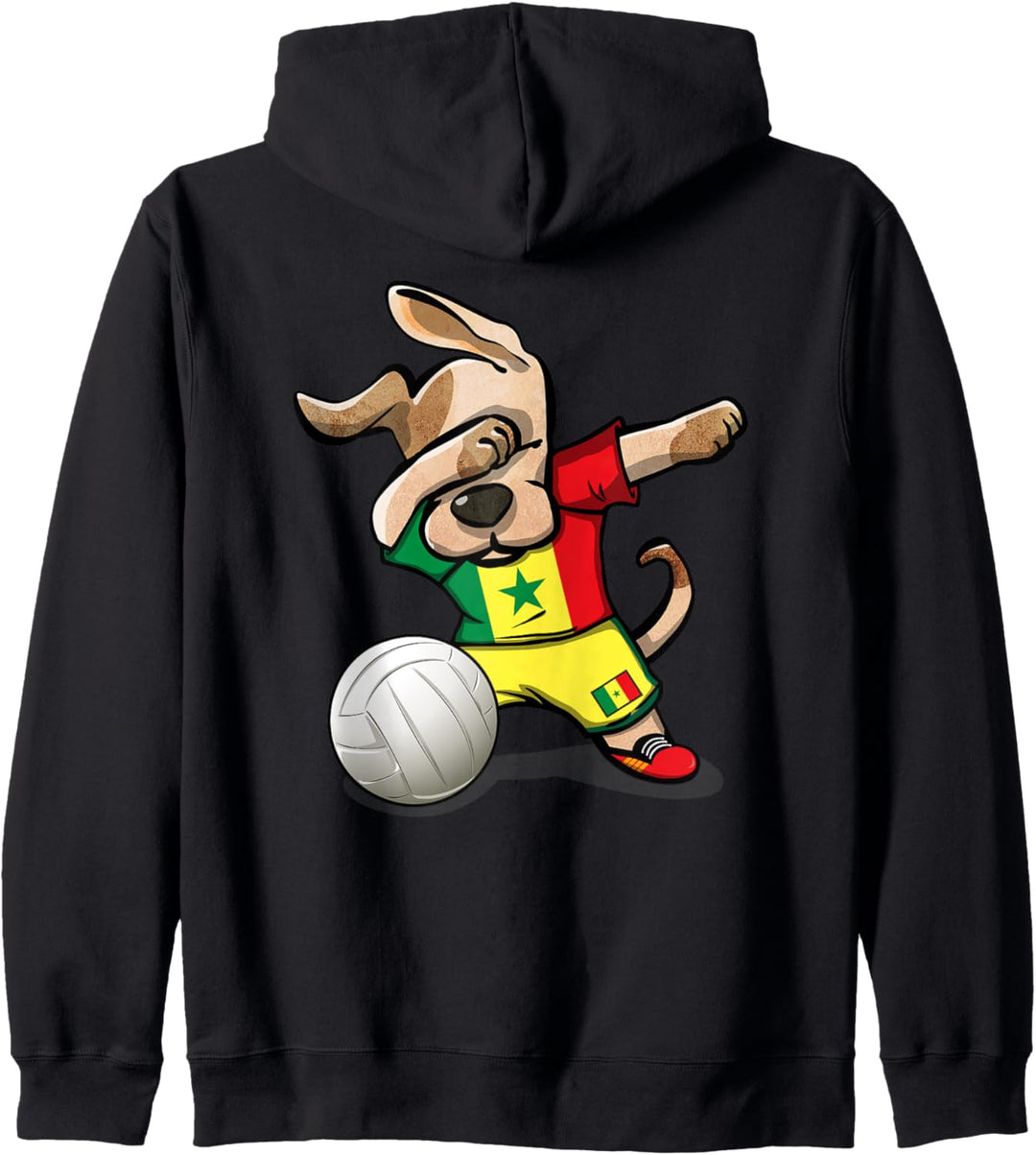 Tupfender Hund Senegal Volleyball Senegalesische Flagge Kapuzenjacke
