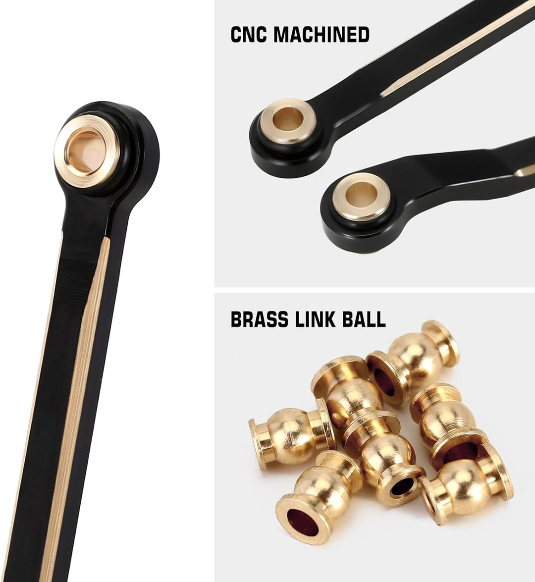 INJORA Schwarzbeschichtung Messing High Clearance Links Set für TRX4M High Trail K10 1/18 RC Crawler