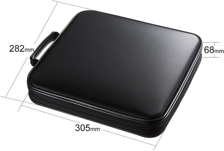 SANWA CD Tasche 160 Kapazität, Tragbare CD/DVD/Blu-ray Aufbewahrung mit Reissverschluss und Griff, H