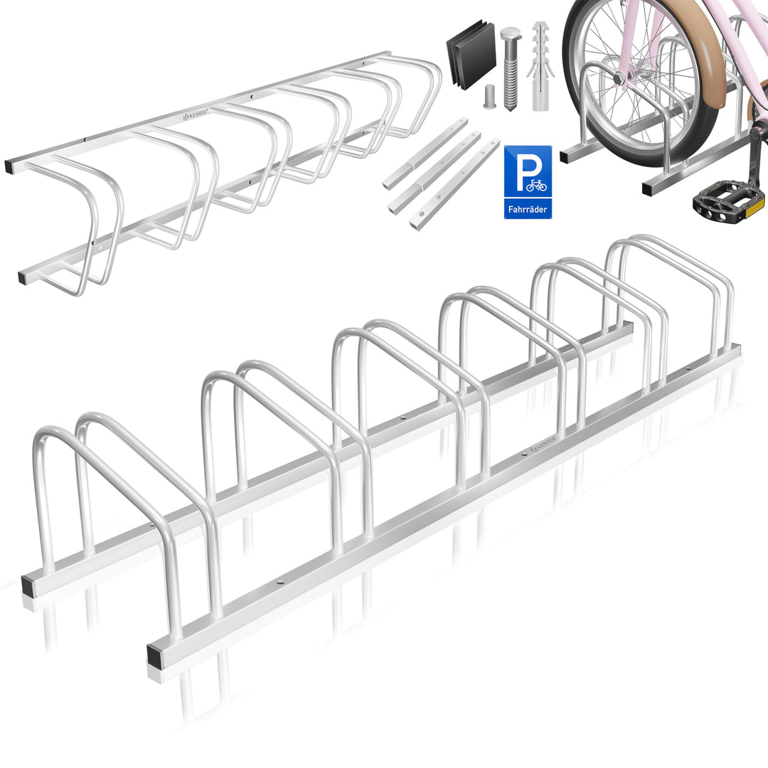 KESSER® Fahrradständer für 6 Fahrräder inkl. Parkschild | Mehrfachständer mit 37cm Radabstand für 30