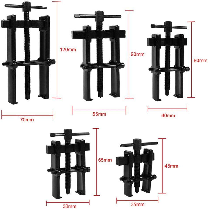 Qiilu Abzieher Werkzeug, Zwei Kiefer Twin Legs Bearing Abzieher Entferner Hand Tool Removal Kit(3in（