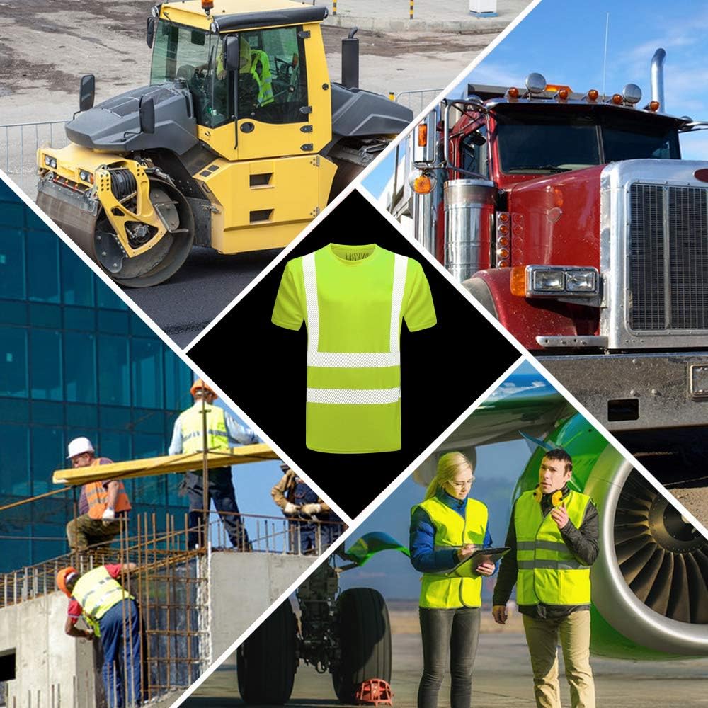 Warnschutz T-Shirt Warnschutzshirt Warnshirt gelb sicherheits Tshirt Warnschutz Arbeitskleidung Baus