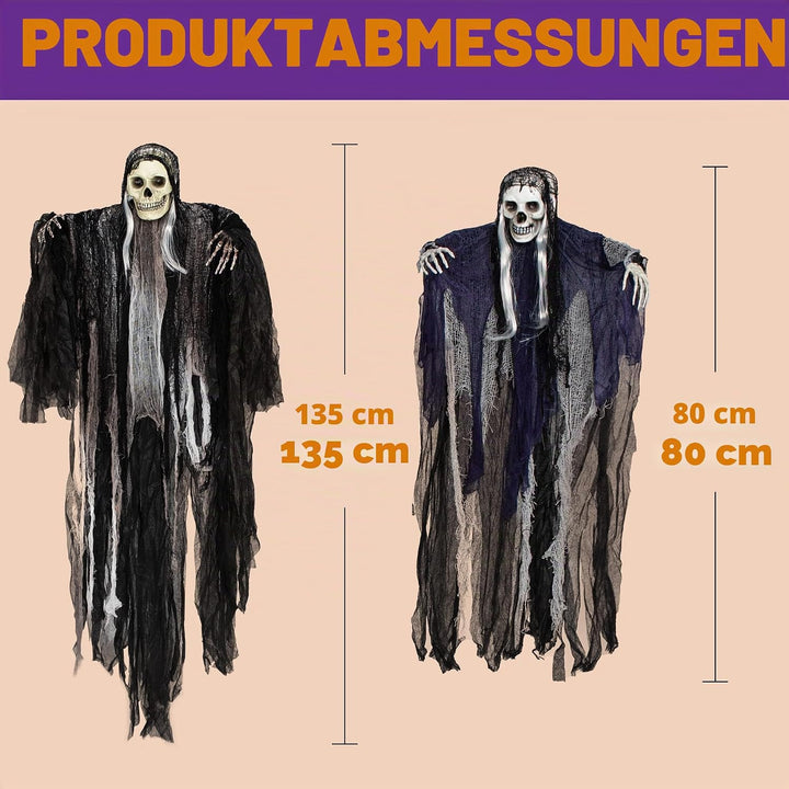 JOYIN 3 Stück Halloween Sensenmann Dekoration zum Aufhängen, Halloween Sensenmann Hängegeister für S