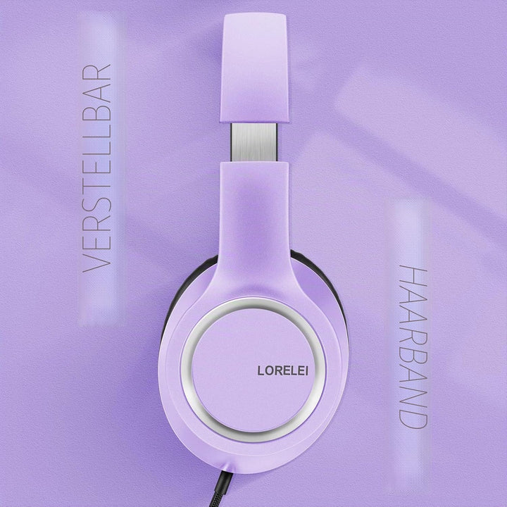 LORELEI X8 Over-Ear-Kopfhörer mit Mikrofon mit 1,45 m verwicklungsfreier Nylonschnur und 3,5-mm-Stec