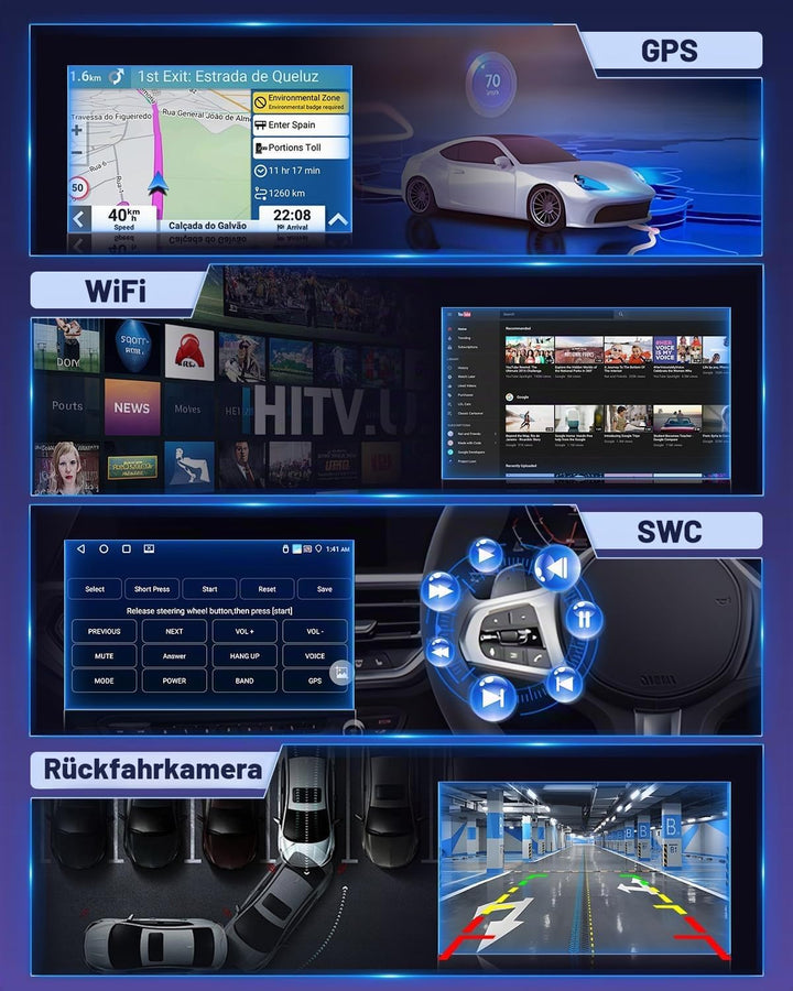 Hikity Autoradio für Mazda 2 2007-2014 [4+64GB] Android 15 Radio CarPlay Android Auto Wireless Bilds