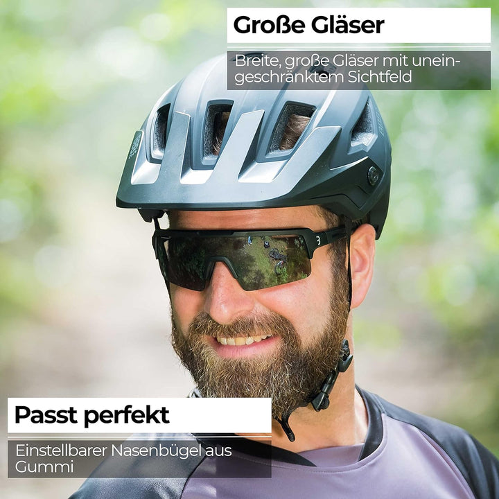 BBB Cycling Unisex-Adult Fahrrad Sportbrille Modernes Grosses Glas Grilamid MTB Rennrad Kies Damen u