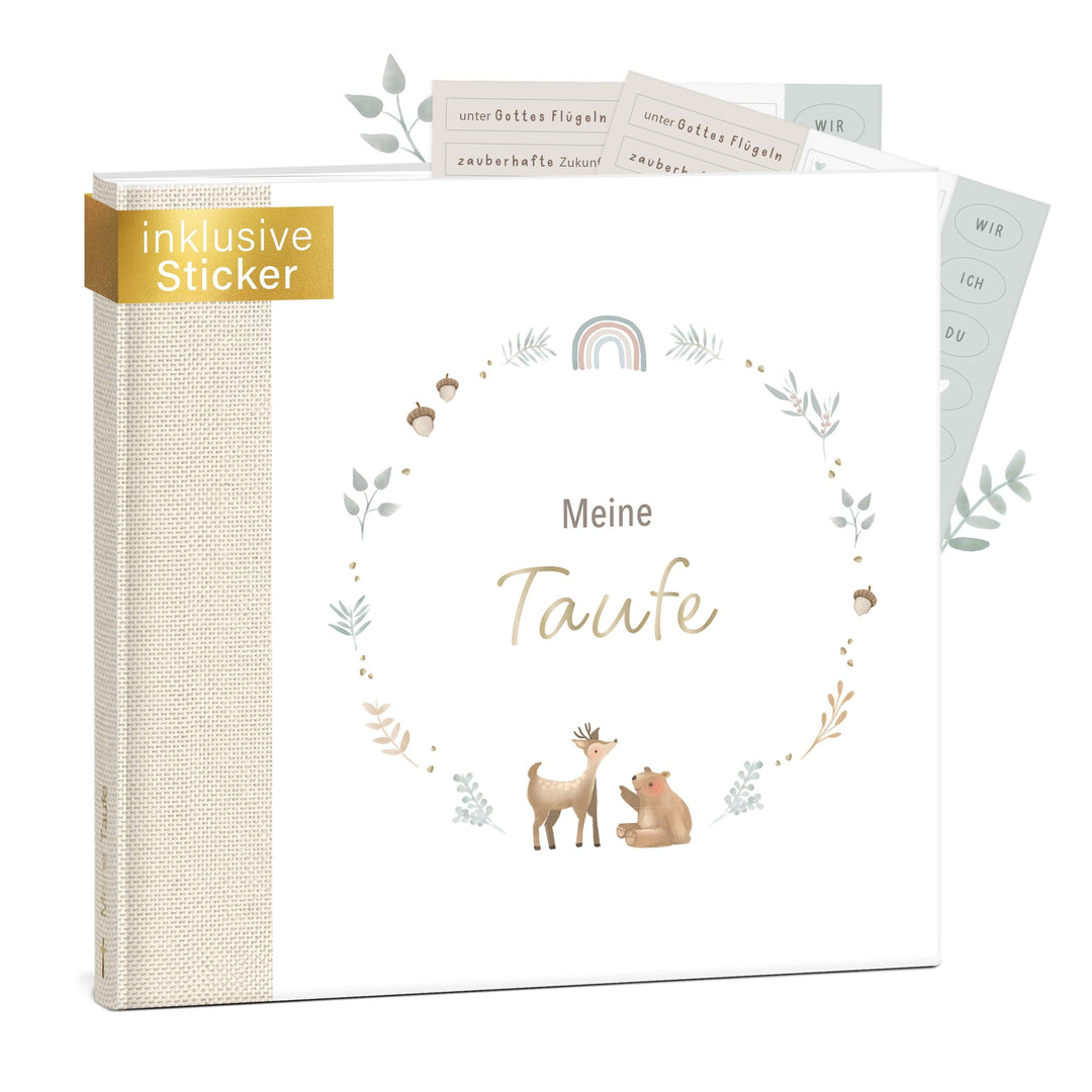 mintkind® Gästebuch Taufe Beige - Erinnerungsbuch für Junge & Mädchen, Taufgeschenk & Taufalbum, 72