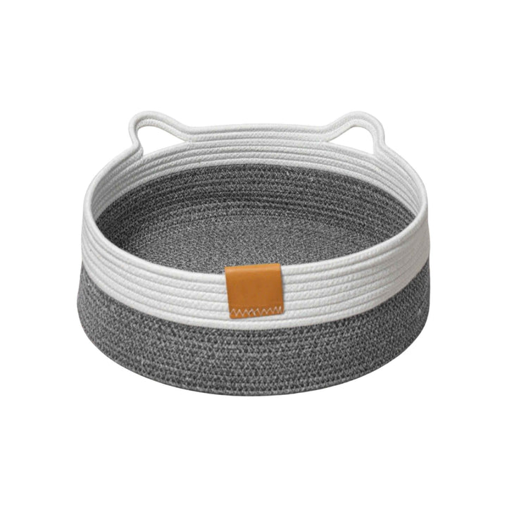 Gewebtes Katzenbett, 40 cm Durchmesser Faltbarer Korb-Nistplatz, Atmungsaktives Haustier-Liegebett,