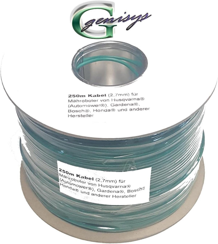 Genisys Begrenzungskabel Draht Kabel 250m kompatibel mit McCulloch Rob ® R600 R1000 Mc Culloch Ø2,7m