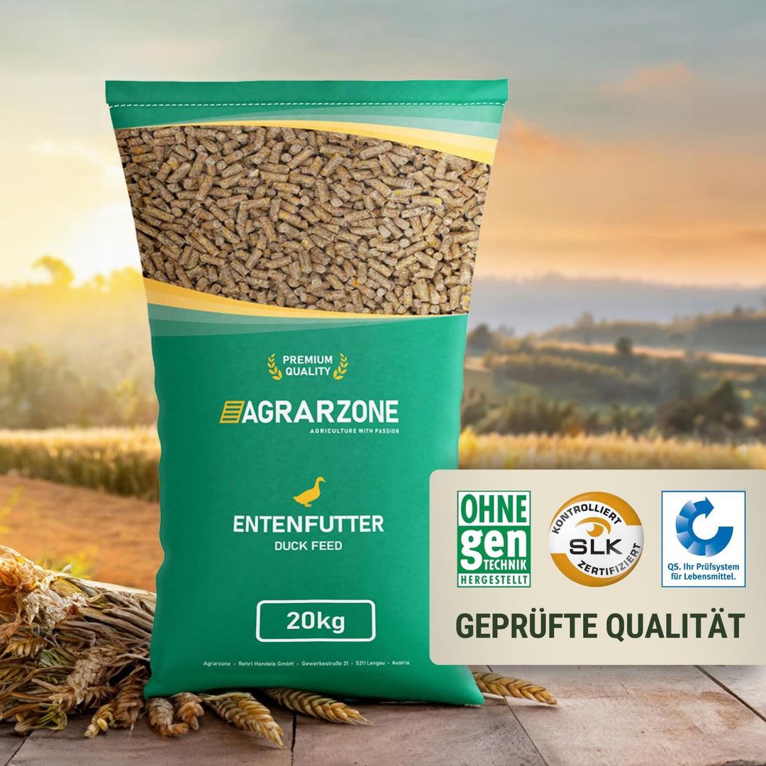 Agrarzone Entenfutter Pellets 20 kg - Österreichisches Laufenten Futter - 100% Gentechnikfrei & Gere