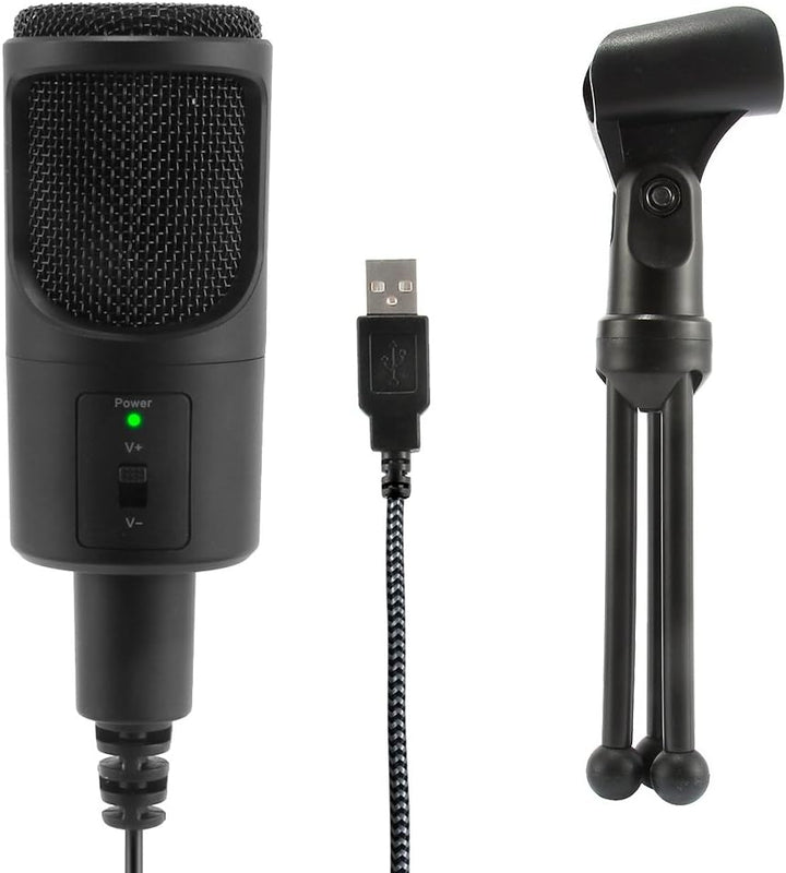 Woxter Mic Studio 50 - Kondensieren Mikrofon, Stativ enthalten, USB-Anschluss, kompatibel mit YouTub