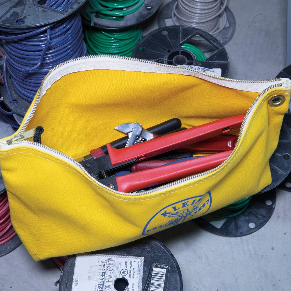 Klein Tools Canvas Tasche mit Reissverschluss gross gelb 5539LYEL Gelb L, Gelb L