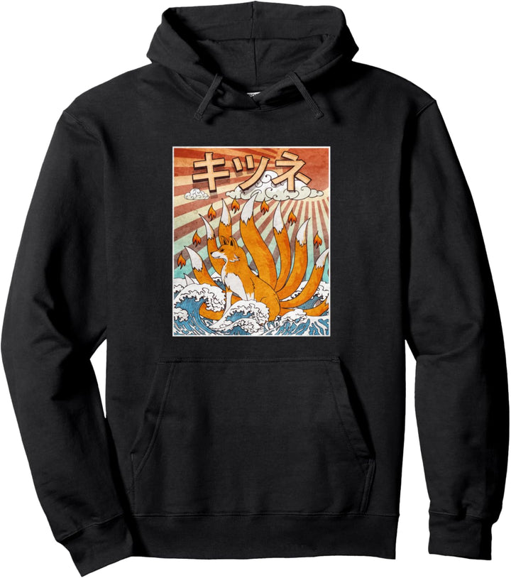 Kaiju Kitsune Nine Tail Fox Japanisches Monster Pullover Hoodie