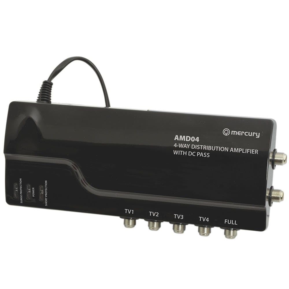 4 Wege 4 g Fertig VHF UHF TV Antenne Verteilen Kraft Verstärker & DC by-Pass [4 Way], 4 way