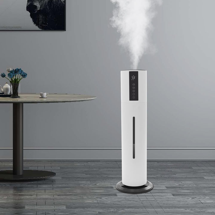 Nebel-Luftbefeuchter für Innenräume bis 30 m², leise, 360°-Auslass, Weiss | 3 Nebelstufen, 12h Timer