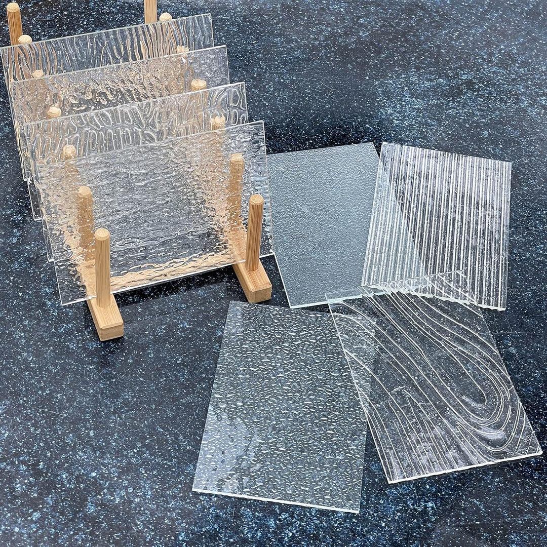 LITMIND 8 Blatt strukturierte, transparente Buntglas-Varieté-Packung, 10,2 x 15,2 cm, Premium-Kunst-