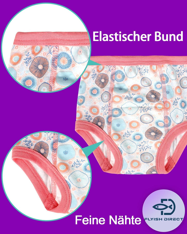 FLYISH Direct Trainingshose für Jungen, weich und saugfähig, 6-lagiger Stoff, 100% Baumwolle, 4 Pack