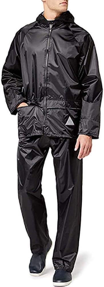 Result Schwerer, wasserdichter Herren-Regenanzug (Jacke und Hosenanzug) L Schwarz, L Schwarz