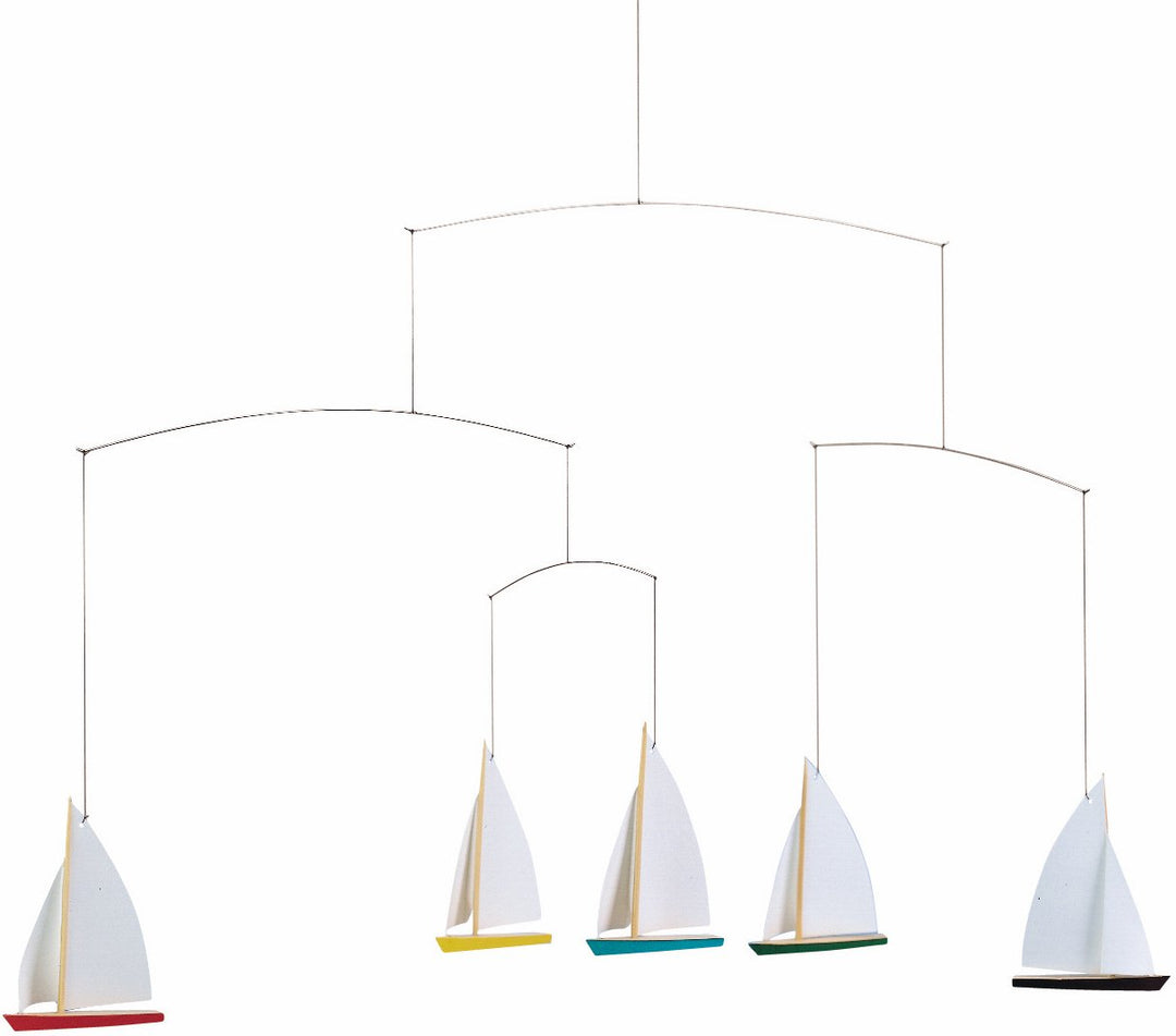 Flensted Mobiles Dinghy Regatta 5 Mobile, Stahl, Mehrfarbig, 35x65 cm