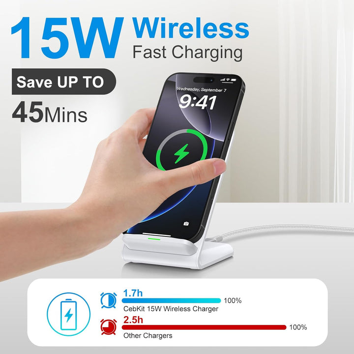 Samsung Galaxy Wireless Charger Stand, 15W Handy Schnelles Kabelloses Ladegerät, Induktive Ladestati
