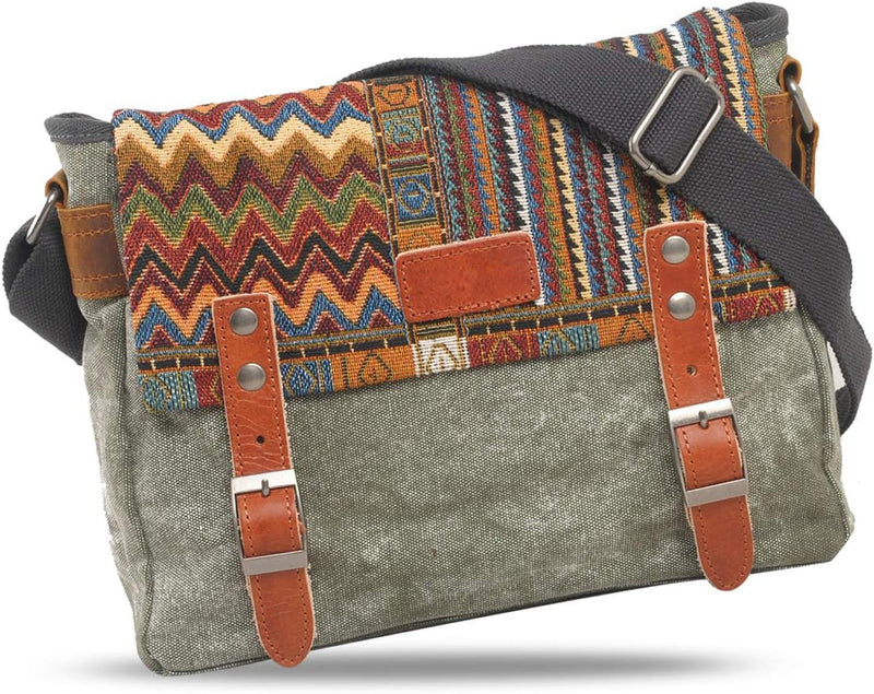 FANDARE Retro Umhängetasche für Männer/Frauen Business Crossbody Bag Outdoor Reise Camping Grosse Ka