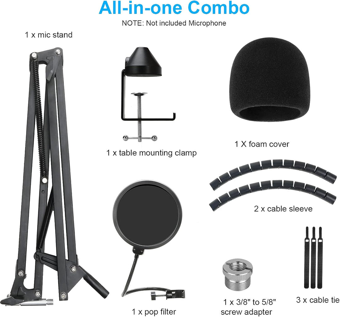 Blue Yeti Mikrofon Arm mit Popschutz - Professioneller Mikrofon Ständer Kompatibel mit Blue Yeti Mic