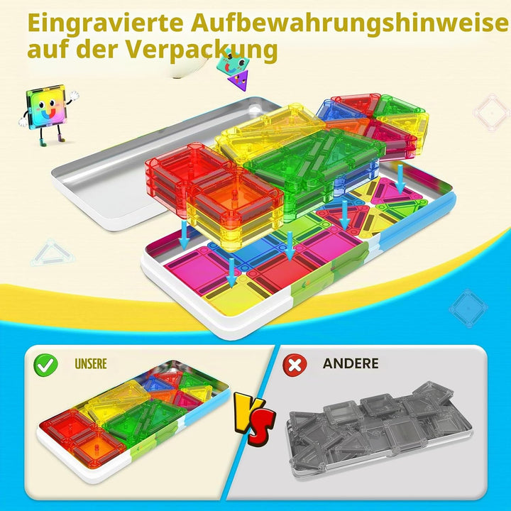 Magnetische Bausteine für Kinder,STEM-Magnetblöcke,Sensorisches Spielzeug,Kleinkindspielzeug,Bauspie