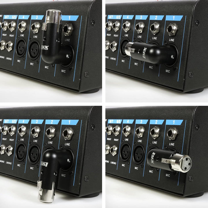 LyxPro XLR-Winkeladapter Dual Male and Female can be positioned to 4 Different Angles Right Left and