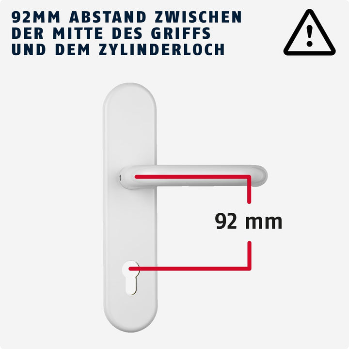Abus HLZS814 W beidseitig Drücker EK Schutzbeschlag mit Zylinderschutz, rund, weiss, 12238 Weiss Bei