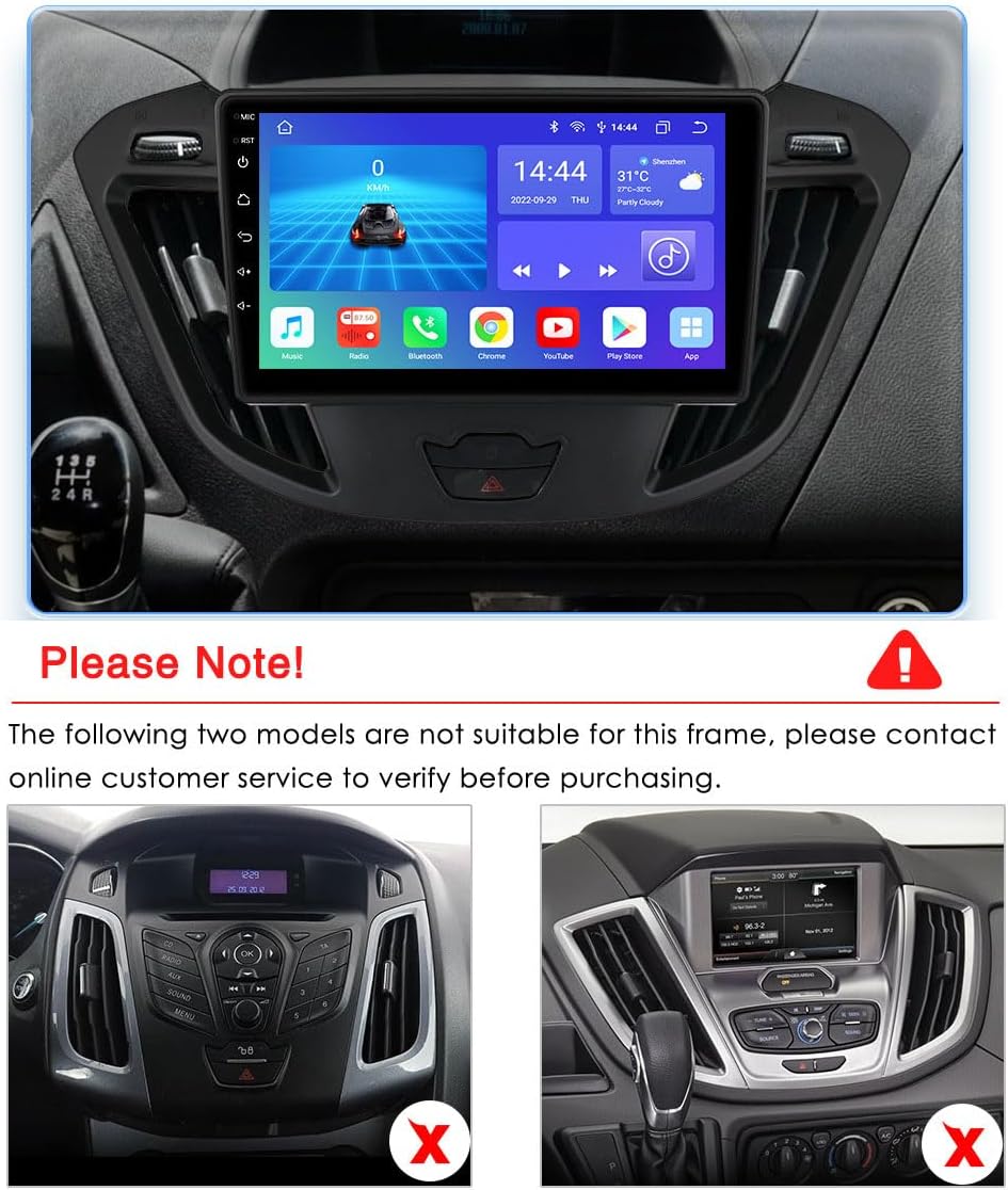 9 Zoll Android Autoradio mit GPS Navigation +HD Nachtsicht Auto Bremsleuchte Rückfahrkamera Ersatz f