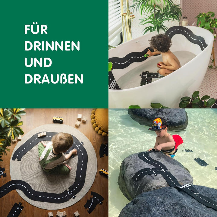 Waytoplay Ringroad - Die Flexible Spielzeugstrasse, 12 st. Spielen Sie mit Ihren Autos drinnen und d