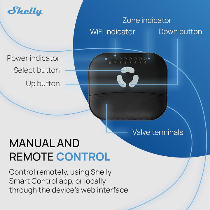 FRANKEVER Sprinkler Controller FK-06X - Smart Sprinkler Controller mit 6 Zonen, betrieben mit Shelly