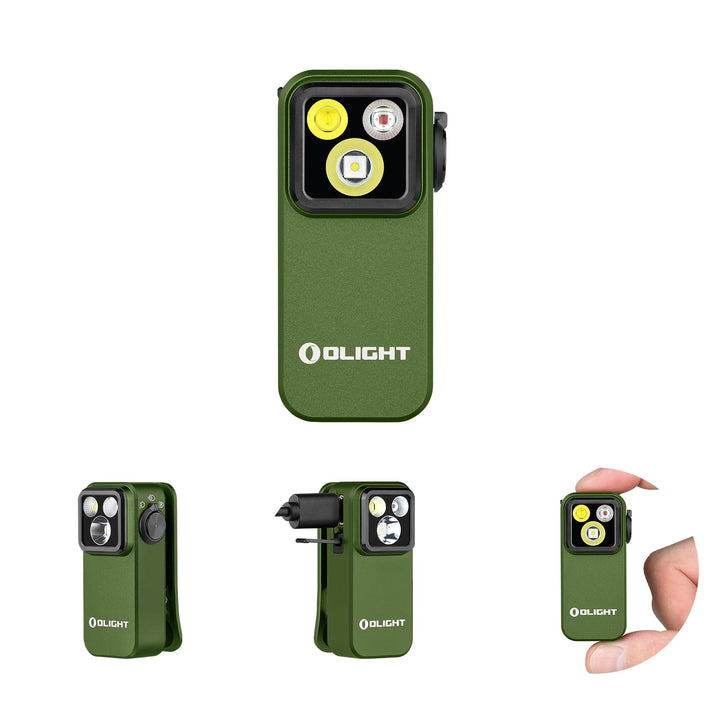 OLIGHT Oclip Pro Mini LED Taschenlampe mit Flutlicht, fokussiertes Licht und Rotlicht,500 LM helle U