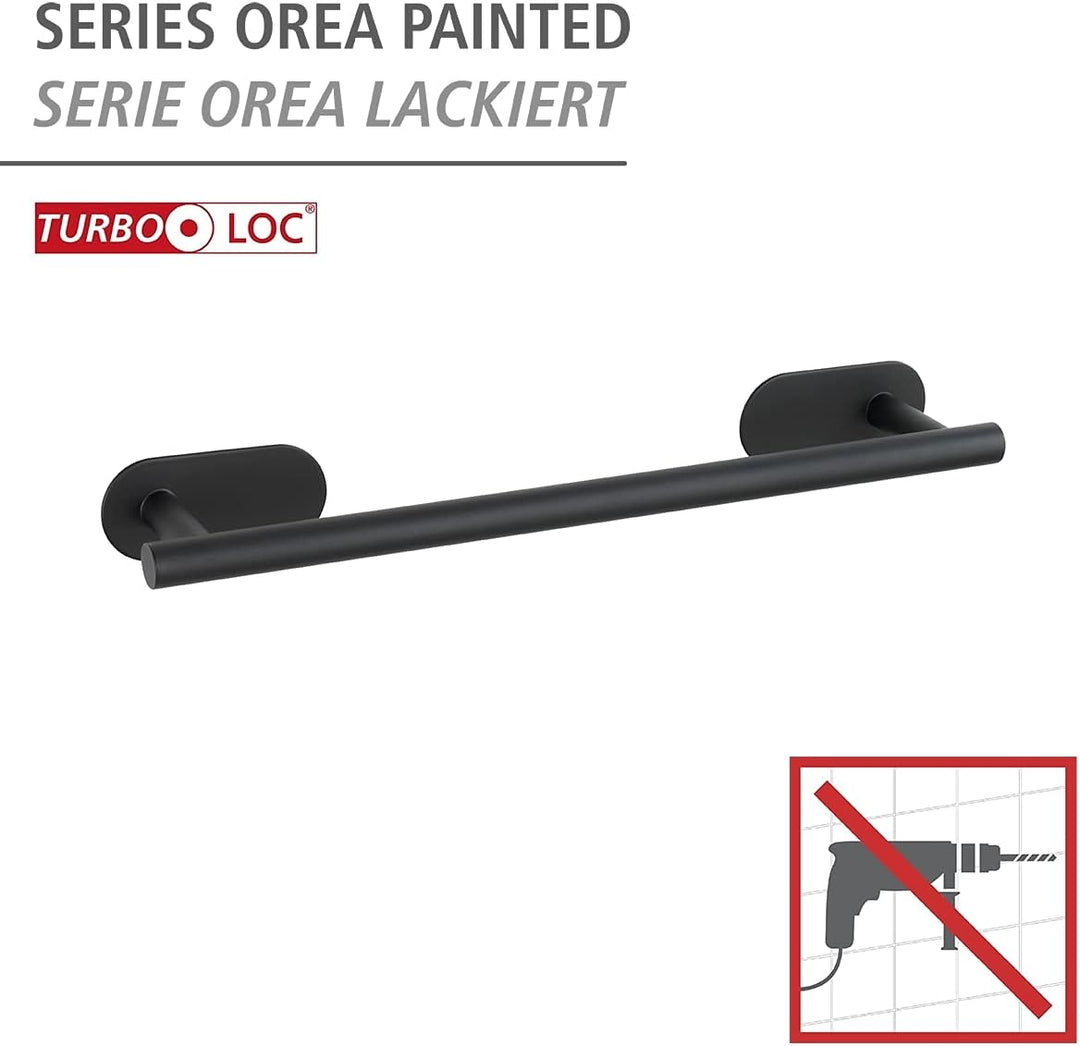 WENKO Badetuchstange Mod. Orea zur Wandmontage ohne Bohren Lange Edelstahlstange für Badetuch und Ha