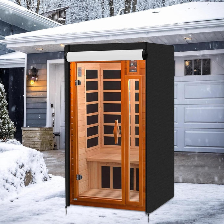 Holz-Sauna-Abdeckung für den Aussenbereich, robuster, wasserdichter Schutz, Outdoor-Sauna-Schutzhüll